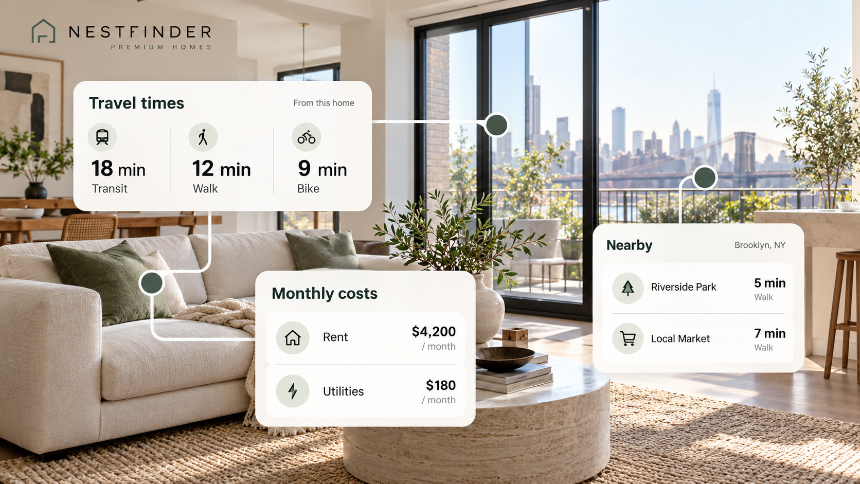 Nestfinder Features concept visual