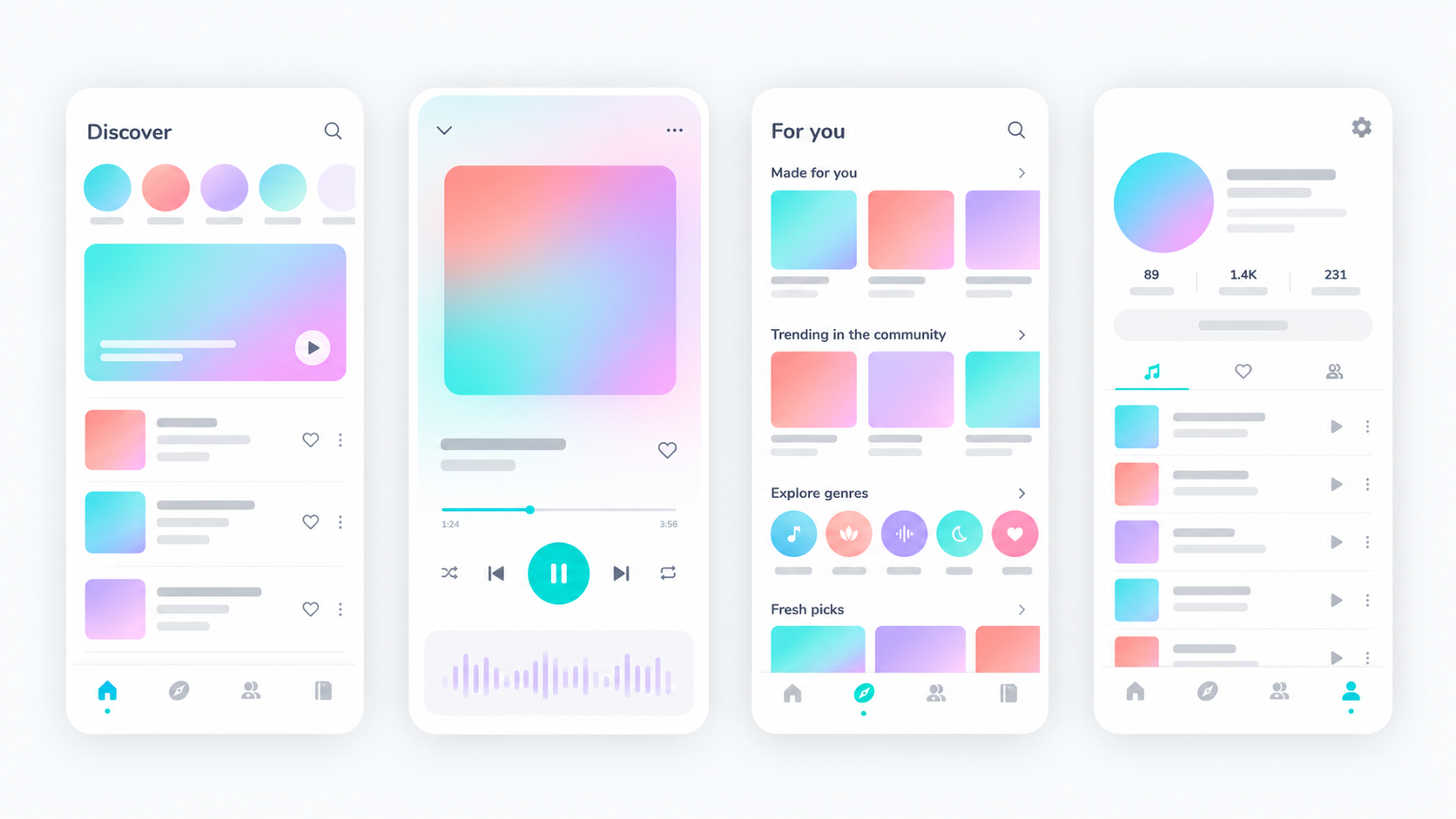 Waveroom Wireframes concept visual