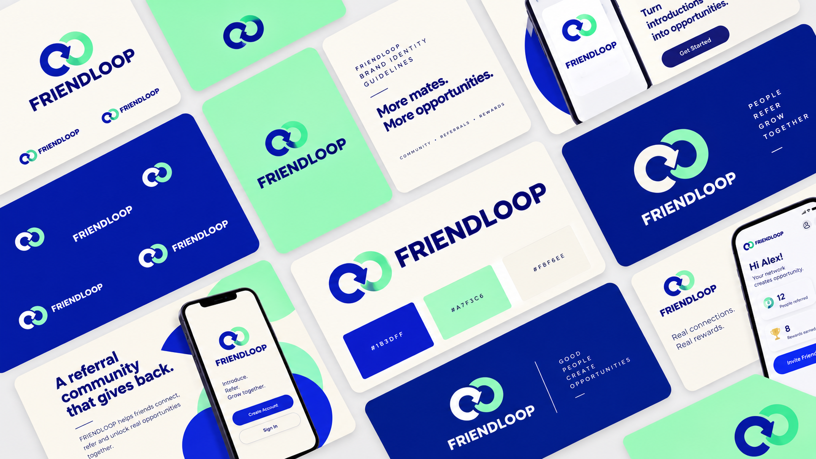 Friendloop Identity concept visual