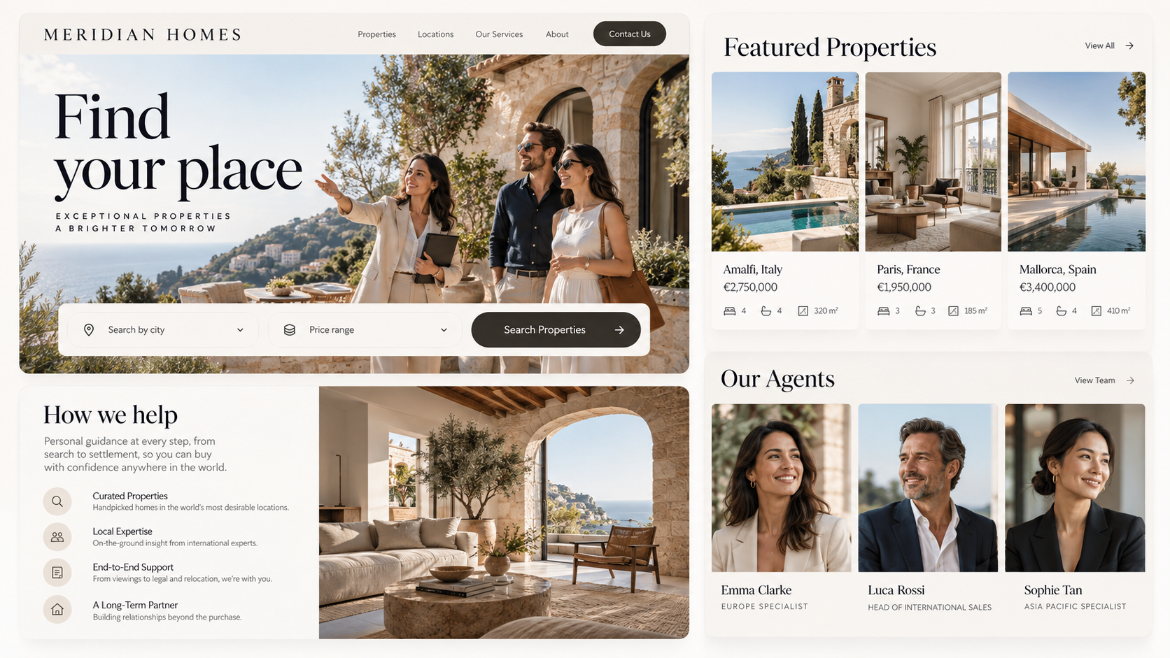 Meridian Homes Website concept visual