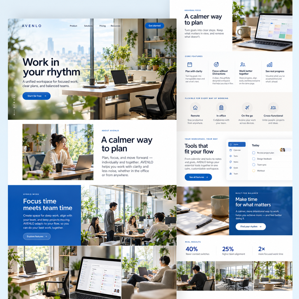 SaaS product website concept